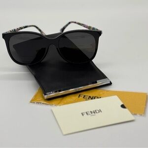 New Fendi Sunglasses with Multicolor Patterned Arms with COA and original case
